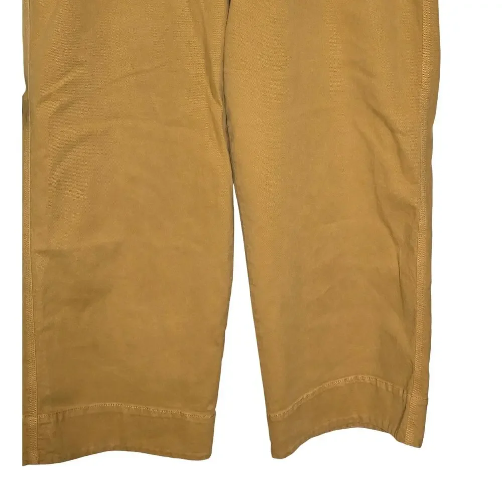 Loft Women's Mustard Yellow Cropped Jeans, Size 32/14,High Waist, Wide Leg - Picture 4 of 9